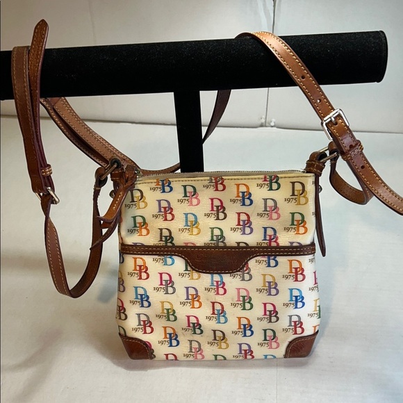 Dooney & Bourke Handbags - DOONEY & BOURK RAINBOW DB MONOGRAM 1975 WHEN CO. STARTED VINTAGE CROSSBODY BAG